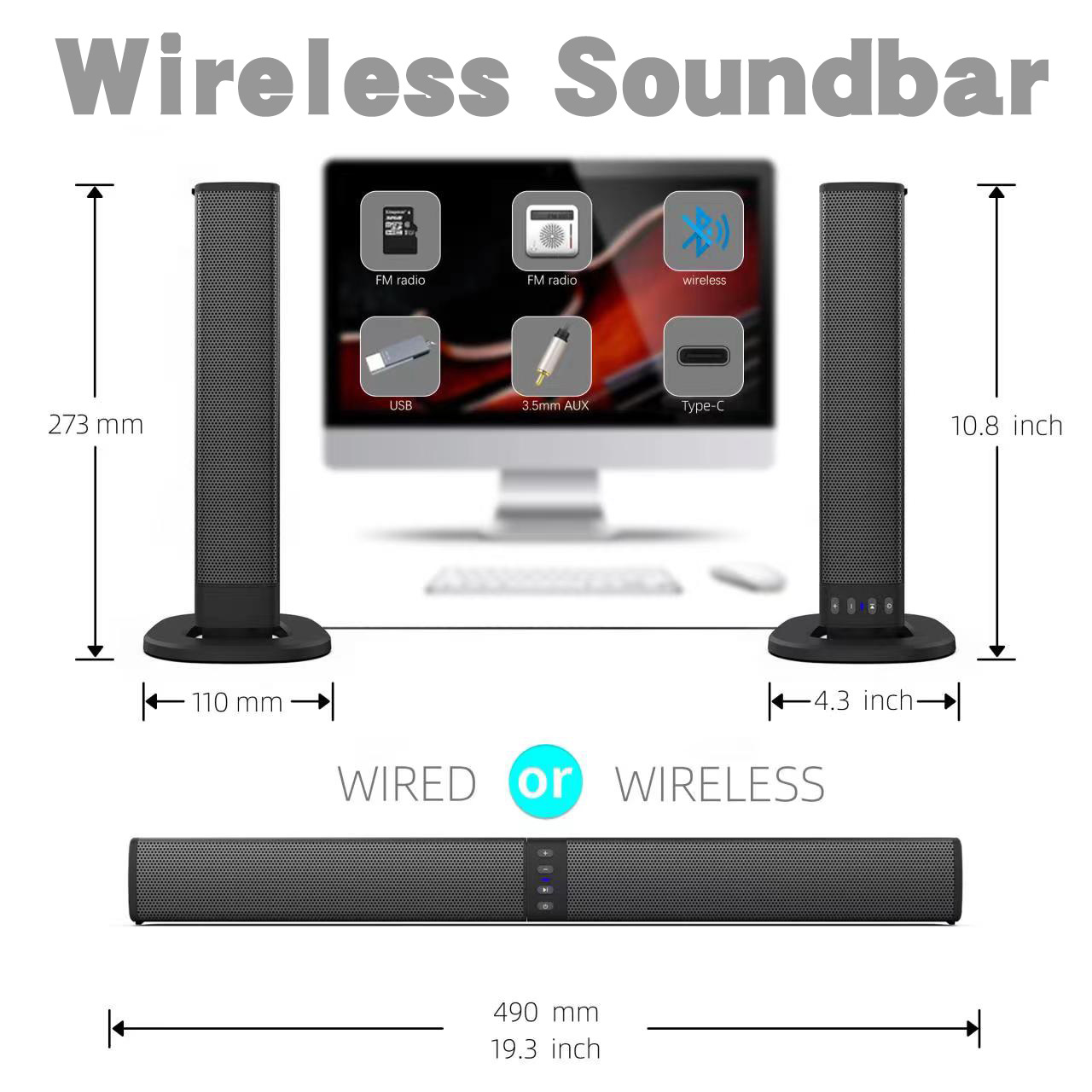 Detachable Soundbar Bluetooth  - Audio Music Spotify recension och pris