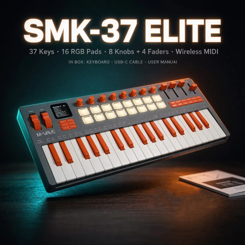 M-VAVE SMK-37 Elite Wireless M - Midi Controller Pad recension och pris