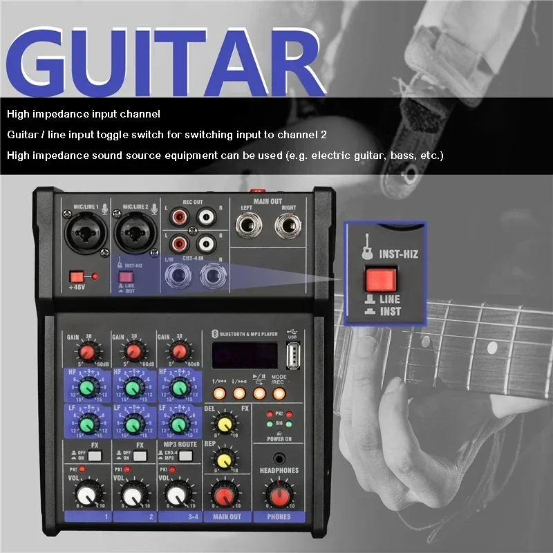 4 Channel USB Audio Mixer with - Audio Music Dj recension och pris