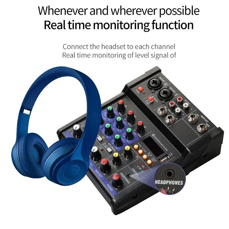 4 Channel USB Audio Mixer with - Audio Music Dj recension och pris